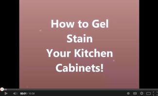 text: how to gel stain your kitchen cabinets
