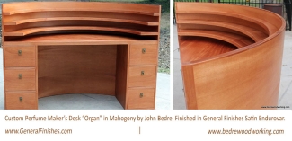 custom perfume maker's desk "organ" in mahogony by john bedre finished in geeral finishes satin endurovar