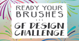 text: ready your brushes GF design challenge