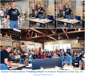 pictures of a wood finishing class at anderson plywood