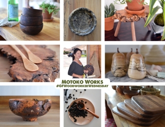 custom wood utencils and dishes created by motoko works using general finishes stains
