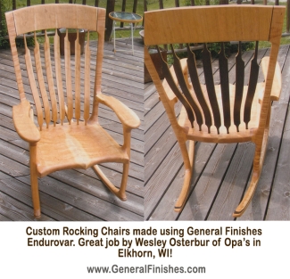 handmade rocking chairs finished with endurovar