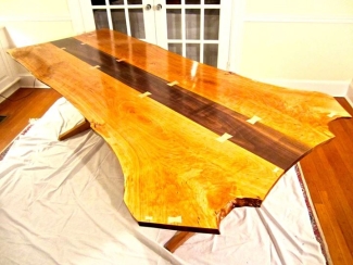 raw edge table refinished with general finishes arm-r-seal