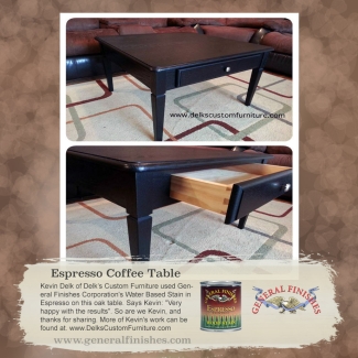custom table refinished with espresso coffee waterbased stain