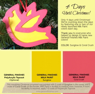 text: 4 days until christmas! with ornament using general finishes stains, dyes, and paints