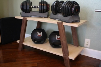 custom made wood barbell bench using general finishes Enduro poly
