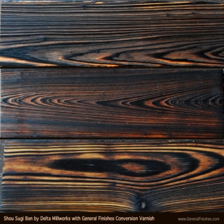 shou sugi bahn wood siding close up