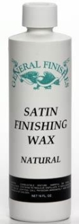 bottle of general finishes satin finish wax natural