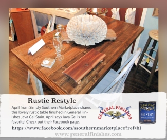 rustic table finished using java gel stain