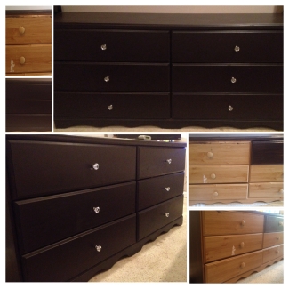 dresser refinished using java gel stain