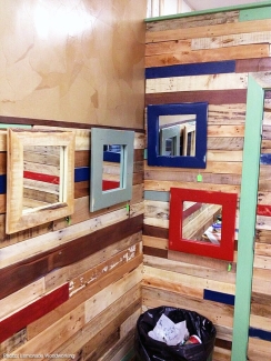 wood frame mirrors painted with multiple colors of milk paint
