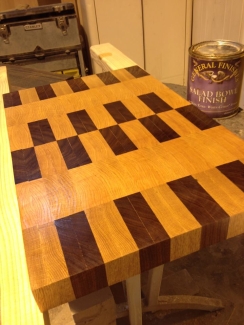 bucher block table refinished