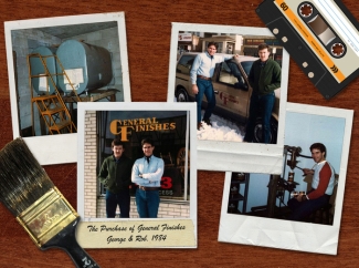 polaroid photos of when George and Rob first purchased General Finishes in 1984