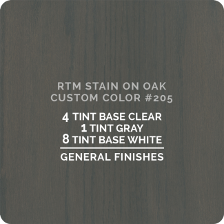General Finishes RTM Wood Stain Color Custom Color - #205 (ON OAK)