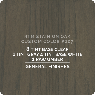 General Finishes RTM Wood Stain Color Custom Color - #207 (ON OAK)