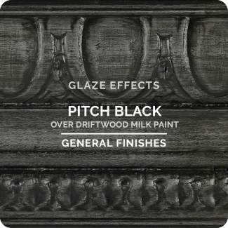 General Finishes Water Based Glaze Effects - Pitch Black over Driftwood Water Based Milk Paint
