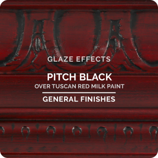 General Finishes Water Based Glaze Effects - Pitch Black over Tuscan Red Water Based Milk Paint