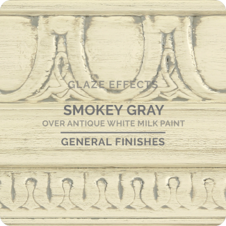 General Finishes Water Based Glaze Effects - Smokey Gray over Antique White Water Based Milk Paint