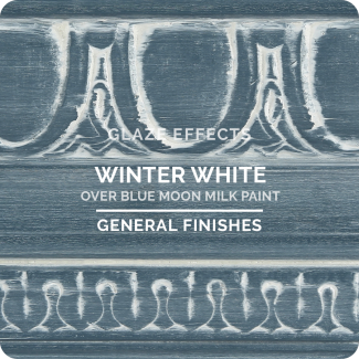 General Finishes Water Based Glaze Effects - Winter White over Blue Moon Water Based Wood Stain