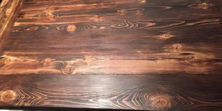 Uneven Gel Stain on Knotty Pine