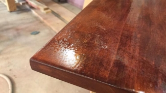 Orange peel over a stain application
