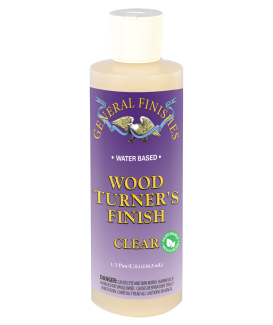 General Finishes Clear Water Based Topcoat Wood Turner's Finish, 1/2 Pint Bottle