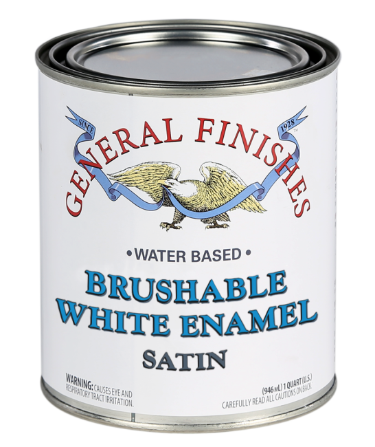 General Finishes Water Based Brushable White Enamel Satin, Quart