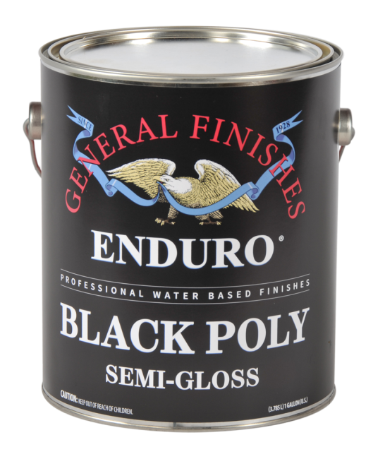 enduro water based polyurethane cabinert finish black semi-gloss