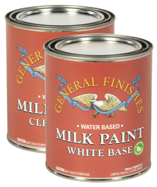 General Finishes Water Based Water Based Milk Paint Bases for Tinting, Clear and White Base