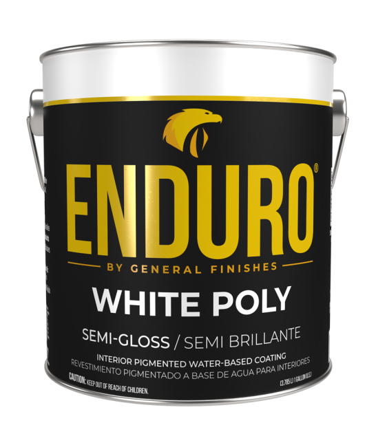 General Finishes Water Based Pigmented Topcoat Enduro White Poly, Gallon, Satin
