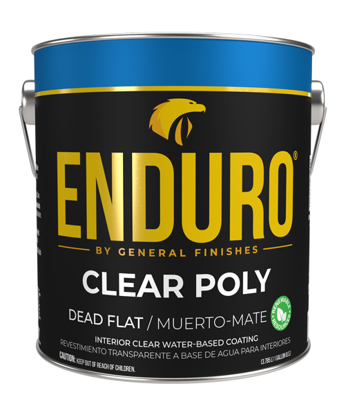 General Finishes Water Based Clear Polyurethane Topcoat: Enduro Clear Poly Dead Flat Finish
