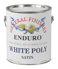 General Finishes Water Based Pigmented Topcoat Enduro White Poly, Gallon, Satin