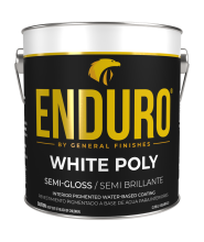 General Finishes Water Based Pigmented Topcoat Enduro White Poly, Gallon, Satin